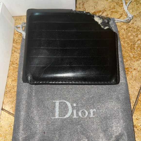 Dior Homme Men's Patent Leather Damaged BiFold Wallet - Christian Dior 2006 - Picture 2 of 12